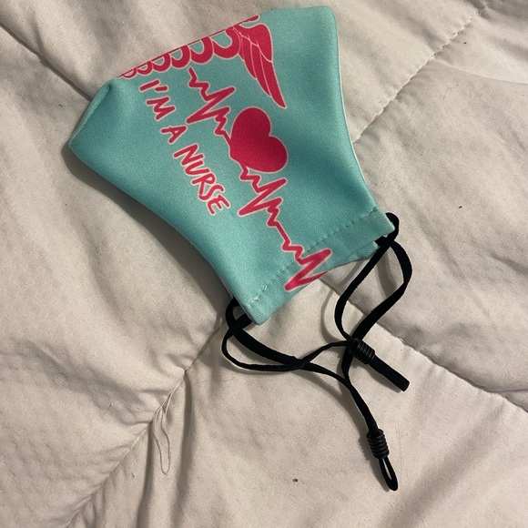 Nurse Themed Blue & Pink Adjustable Face Mask🩺♥️⚕️ - Picture 8 of 9